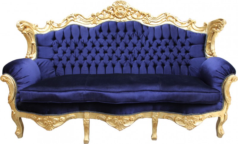 Casa padrino barock sofa master royal blau / gold wohnzimmer ...