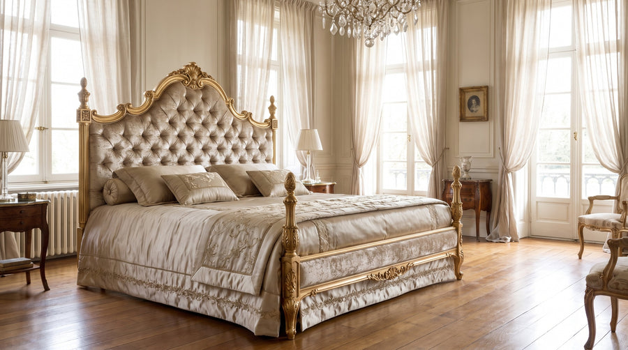 Beds with tall headboards: when the room can carry them