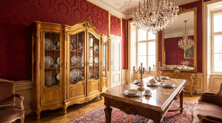 Associer table à manger et vitrine : ranger la vaisselle à portée de main