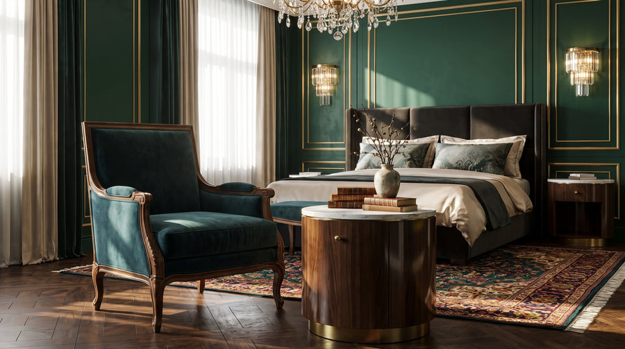 Armchair Next to the Bed: Storage and Seating in One