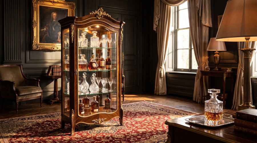 Vitrine als Barschrank: Gläser und Flaschen griffbereit zeigen