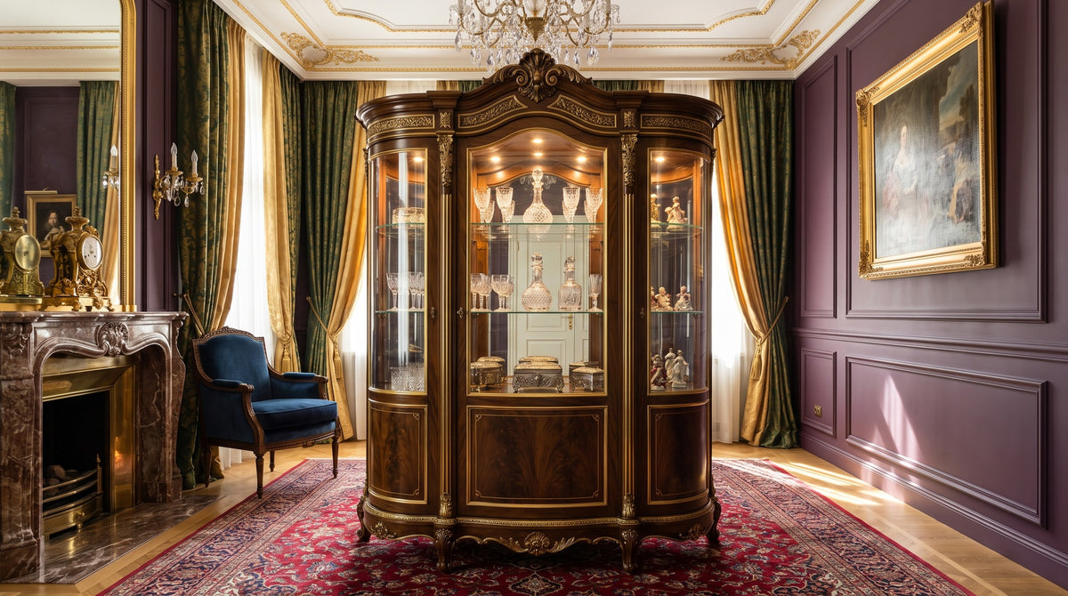 Display Cabinet with Mirror: Back Panel Reflects the Contents