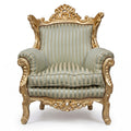 Casa Padrino Barock Sessel Al Capone Mod2 Jadegrün / Beige / Gold 85 x 65 x H. 127 cm (KI Studio)