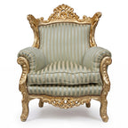 Casa Padrino Barock Sessel Al Capone Mod2 Jadegrün / Beige / Gold 85 x 65 x H. 127 cm (KI Studio)