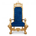 Casa Padrino Luxus Barock Thronsessel Blau Gold (KI Studio)