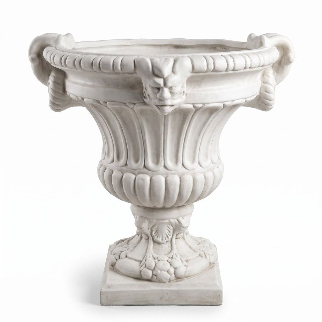 Casa Padrino Barock Blumentopf Ø 73 x H. 70 cm Weiß - Runder Prunkvoller Pflanzentopf im Barockstil - Blumenkübel - Pflanzkübel (KI Studio)