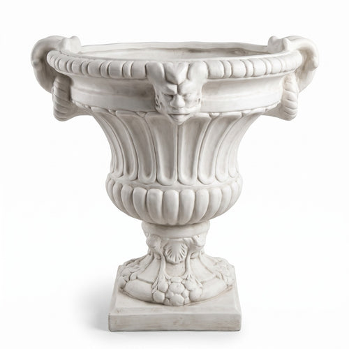 Casa Padrino Barock Blumentopf Ø 73 x H. 70 cm Weiß - Runder Prunkvoller Pflanzentopf im Barockstil - Blumenkübel - Pflanzkübel (KI Studio)