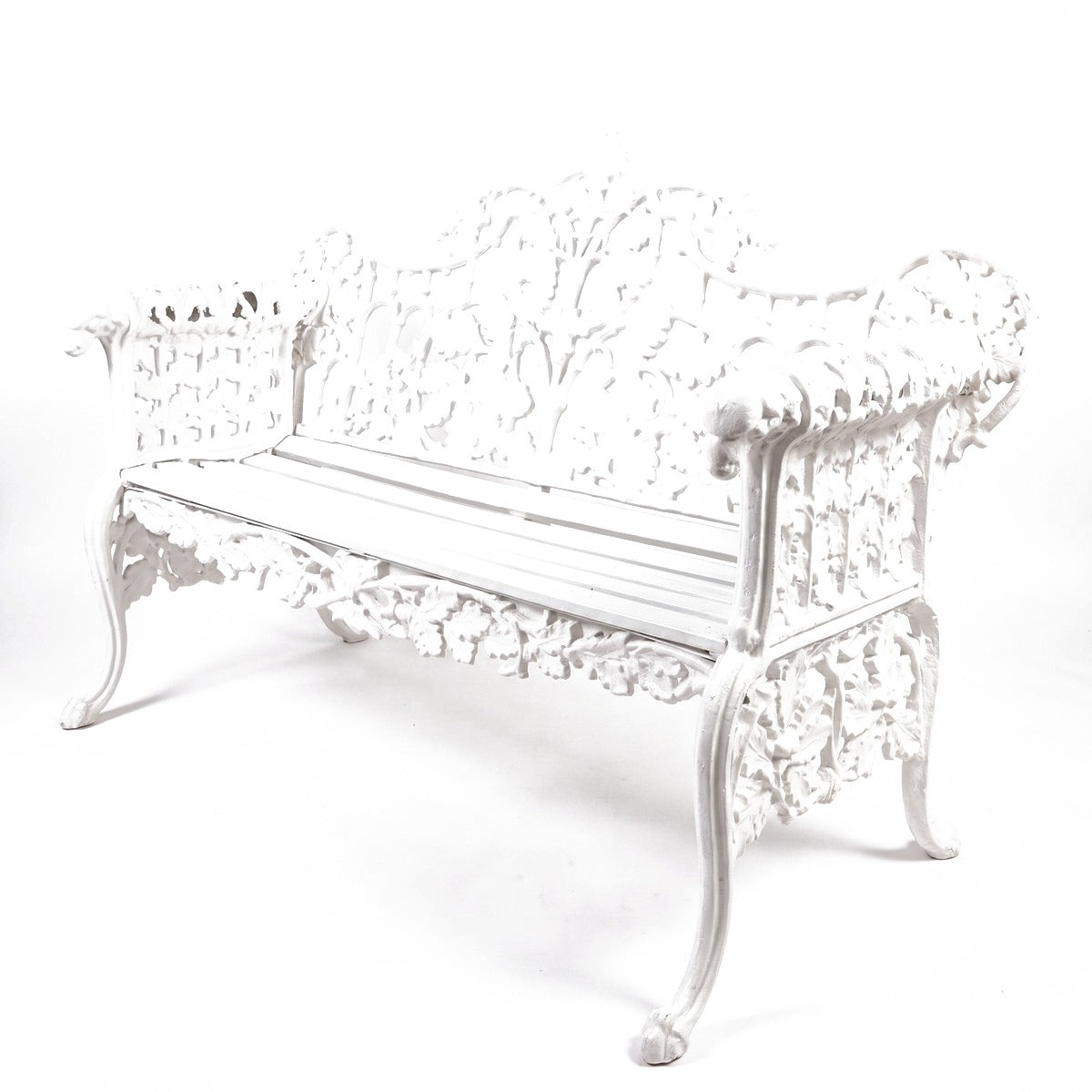 Casa Padrino Barock Gartenbank Weiß 148 cm - Barock Garten Möbel (KI Garten 12_05)