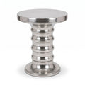 Casa Padrino Luxus Beistelltisch Silber Ø 38 x H. 48 cm - Runder Aluminium Tisch - Wohnzimmer Möbel - Luxus Möbel - Designer Möbel - Luxus Einrichtung - Designer Einrichtung (KI Studio)