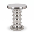 Casa Padrino Luxus Beistelltisch Silber Ø 38 x H. 48 cm - Runder Aluminium Tisch - Wohnzimmer Möbel - Luxus Möbel - Designer Möbel - Luxus Einrichtung - Designer Einrichtung (KI Studio)