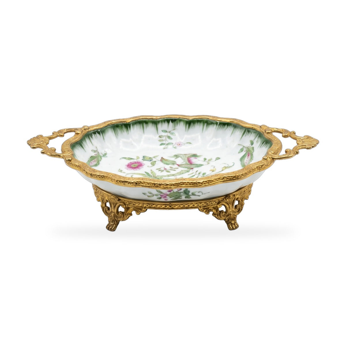 Casa Padrino Zwei kleine Porzellanschalen mit Blumenmuster (KI Studio)