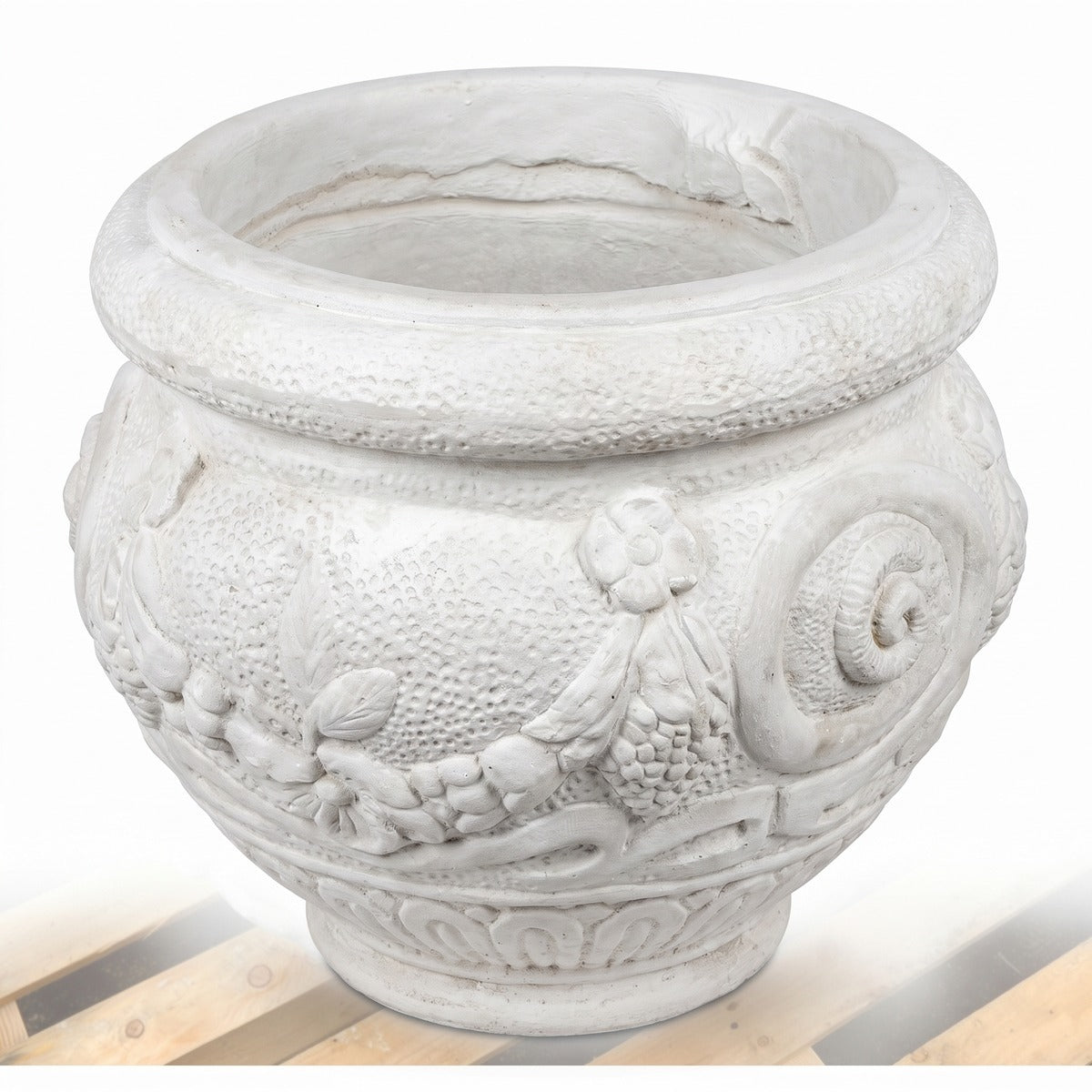 Casa Padrino Barock Garten Deko Blumentopf Grau H. 66 cm (KI Garten 18_03)