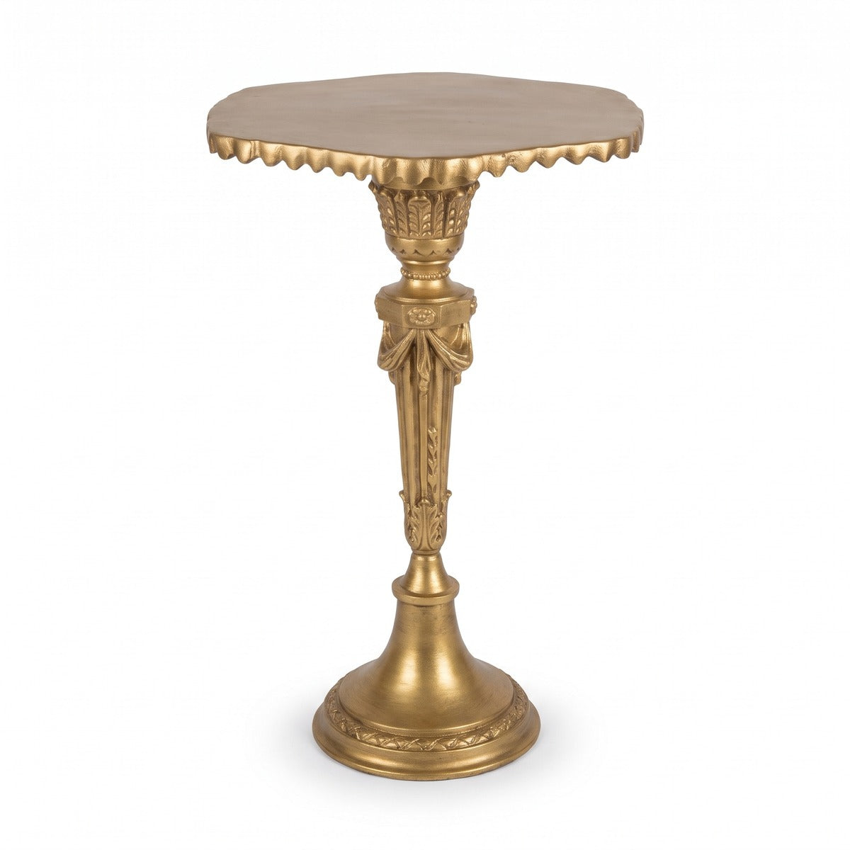 Casa Padrino Beistelltisch Gold gewellter Rand (KI Studio)