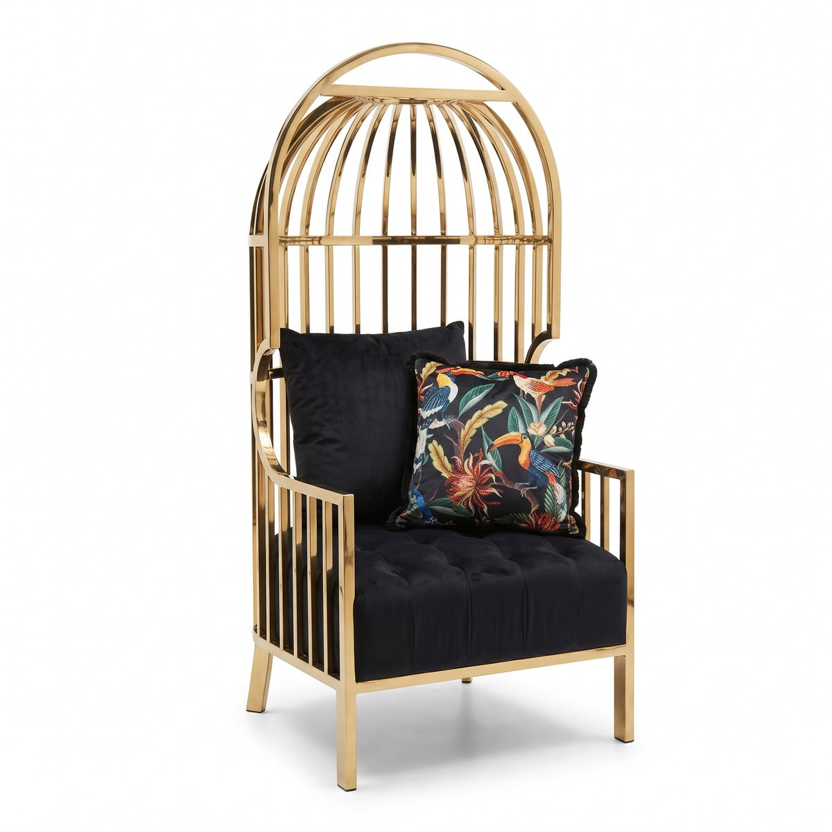 Casa Padrino Luxus Sessel Vogelkäfig Schwarz Gold (KI Studio)
