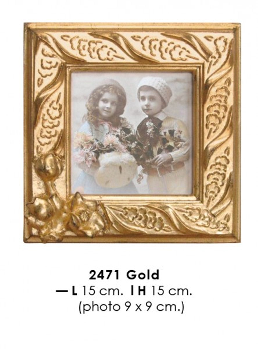 Casa Padrino Barock Bilderrahmen im Jugendstil Antik Stil, Gold, 15 x 15 cm