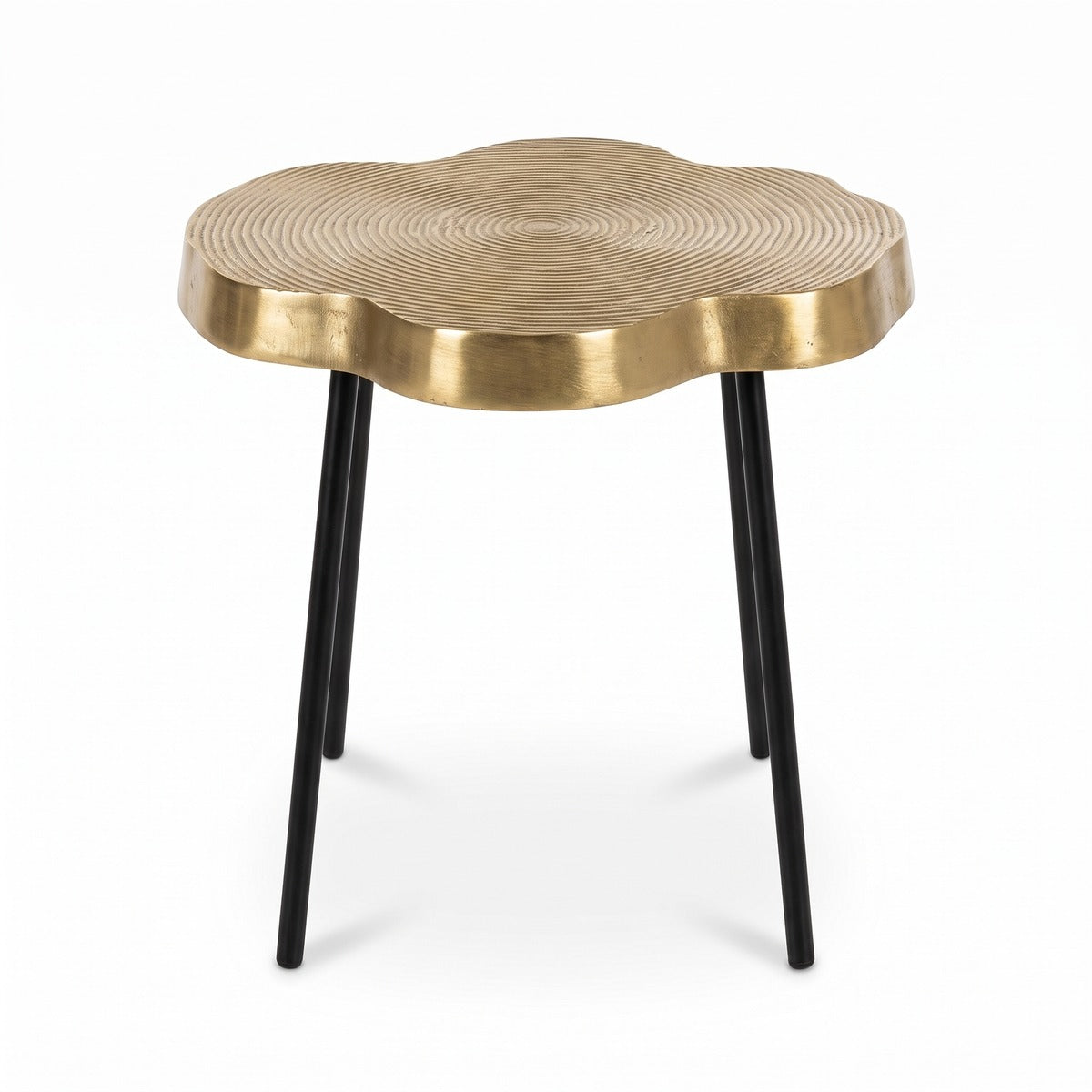 Casa Padrino Luxus Beistelltisch Set Bronze / Schwarz 57 x 50 x H. 52 cm - Metall Beistelltische im Baumscheiben Design mit aufwendigem Jahresringmuster in den Tischplatten (KI Studio)