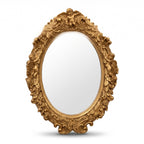 Casa Padrino Barock Wandspiegel Oval Gold Höhe 53 cm, Breite 40 cm - Edel & Prunkvoll - Vintagelook - Handgefertigt (KI Studio)