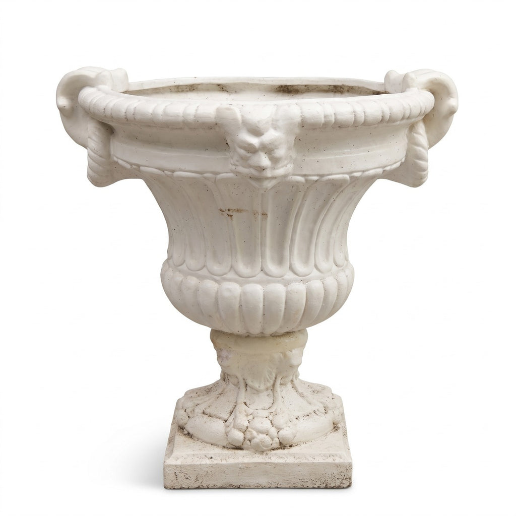 Casa Padrino Barock Blumentopf Ø 73 x H. 70 cm Weiß - Runder Prunkvoller Pflanzentopf im Barockstil - Blumenkübel - Pflanzkübel (KI Garten 30_01)