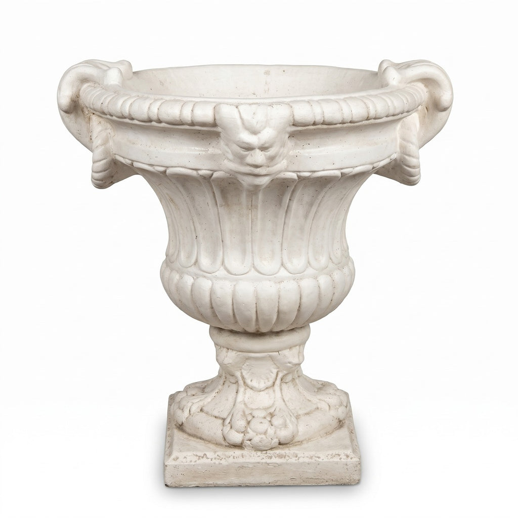 Casa Padrino Barock Blumentopf Ø 73 x H. 70 cm Weiß - Runder Prunkvoller Pflanzentopf im Barockstil - Blumenkübel - Pflanzkübel (KI Garten 30_02)