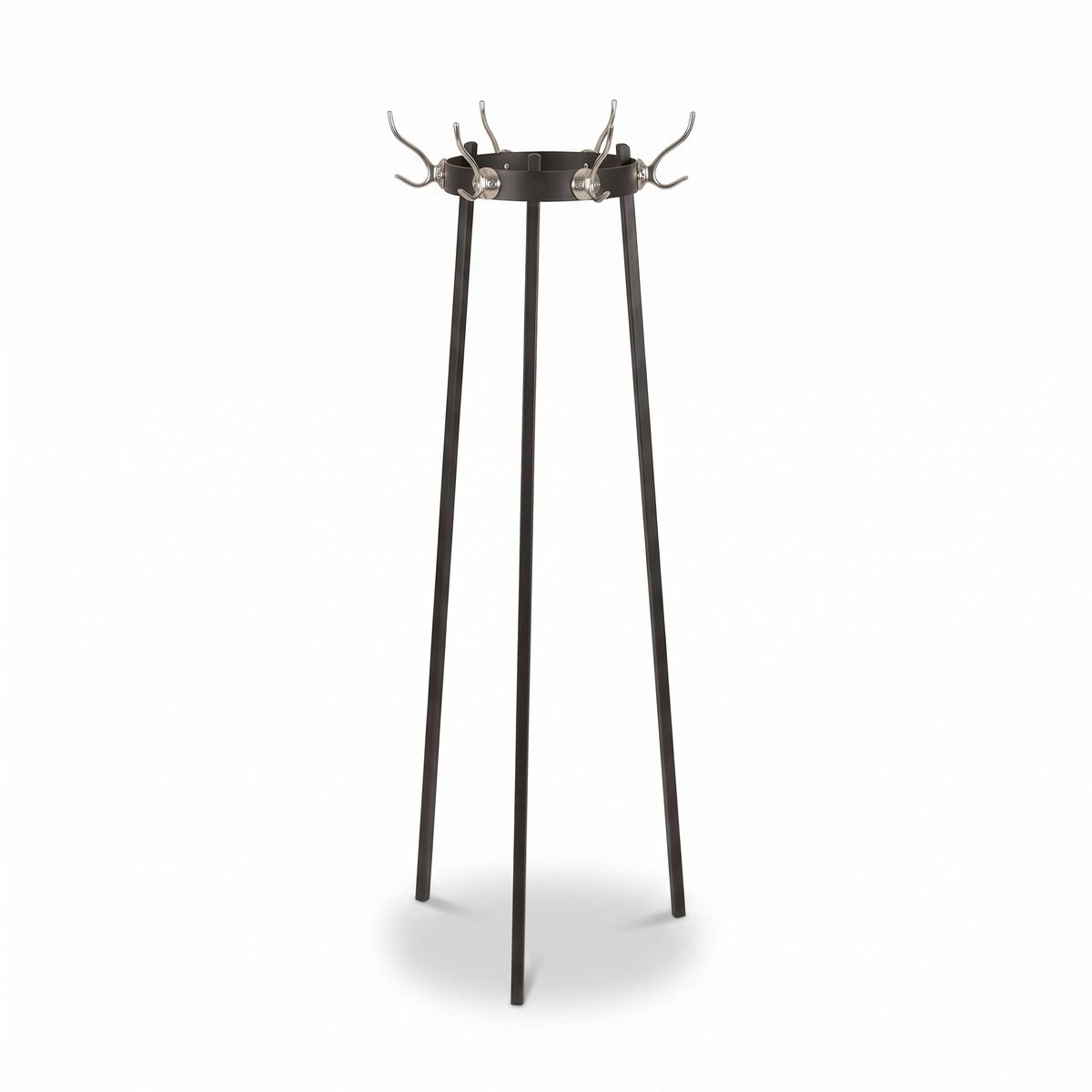 Casa Padrino Designer Luxus Garderobenständer mit Schirmständer Circle Black, vernickeltes Aluminium, 180 cm (KI Studio)