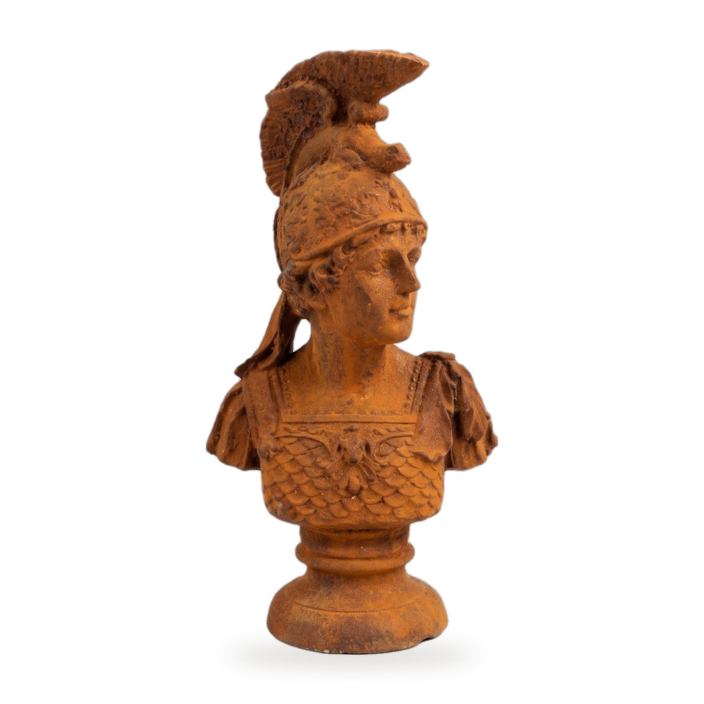 Casa Padrino Jugendstil Deko Büste Ritter Rost 27 x 16 x H. 47 cm - Gusseisen Skulptur - Gusseisen Figur - Deko Skulptur - Deko Figur - Garten Deko Accessoires (KI Weiss) 1