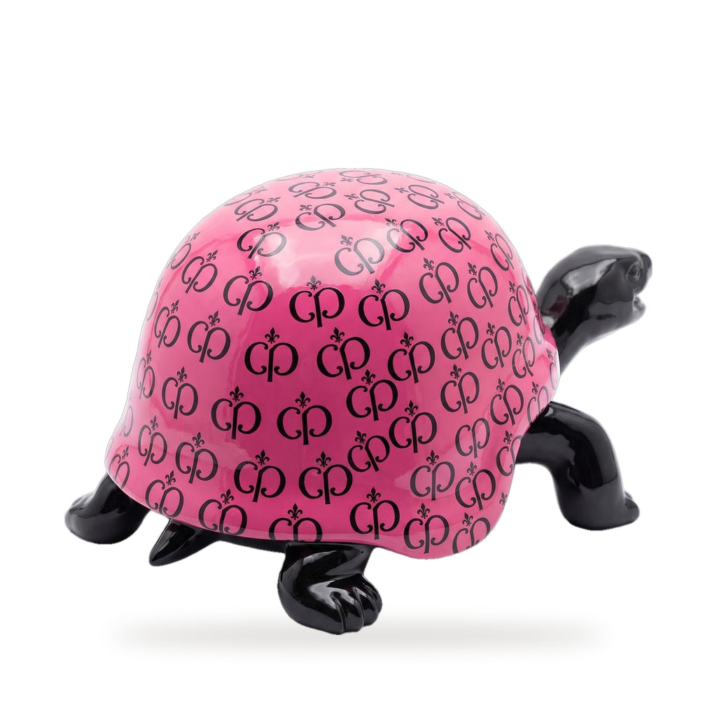 Casa Padrino Luxus Deko Figur Schildkröte Schwarz / Pink 40 cm - Deko Skulptur (KI Weiss) 3