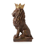 Casa Padrino Skulptur Löwe mit Krone Antik Braun / Gold 19,2 x 28,9 x H. 56,5 cm - Barock & Jugendstil Deko Accessoires (KI Ansicht W) 2
