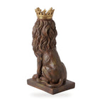 Casa Padrino Skulptur Löwe mit Krone Antik Braun / Gold 19,2 x 28,9 x H. 56,5 cm - Barock & Jugendstil Deko Accessoires (KI Ansicht W) 3