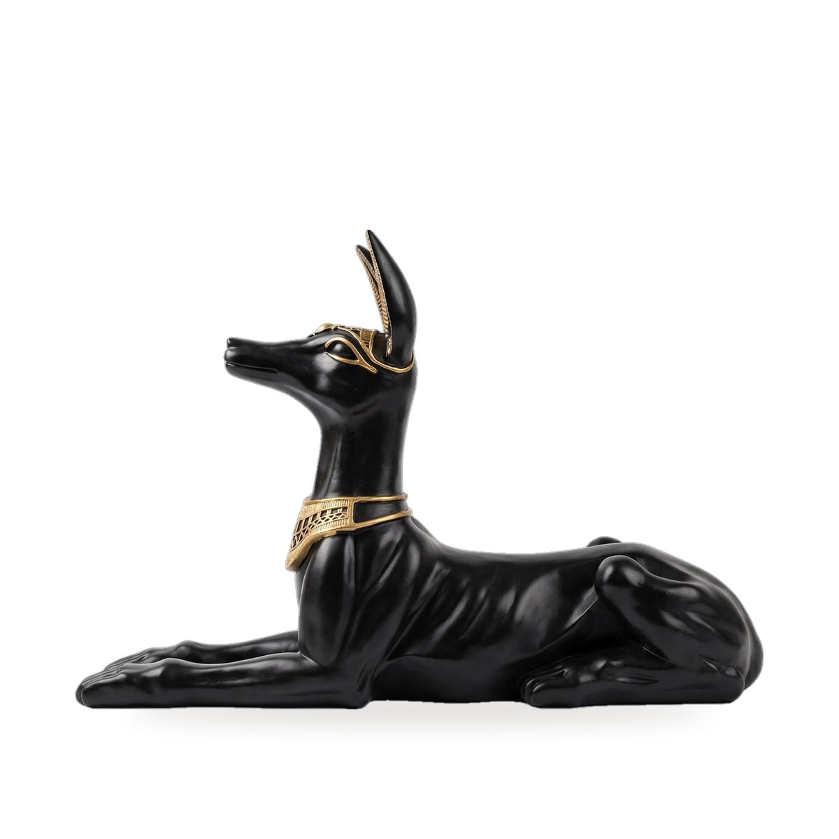 Casa Padrino Deko Skulptur Anubis Hund Schwarz / Gold 122 x H. 52 cm - Wetterbeständige Ägyptische Dekofigur - Deko Accessoires (KI Ansicht W) 2