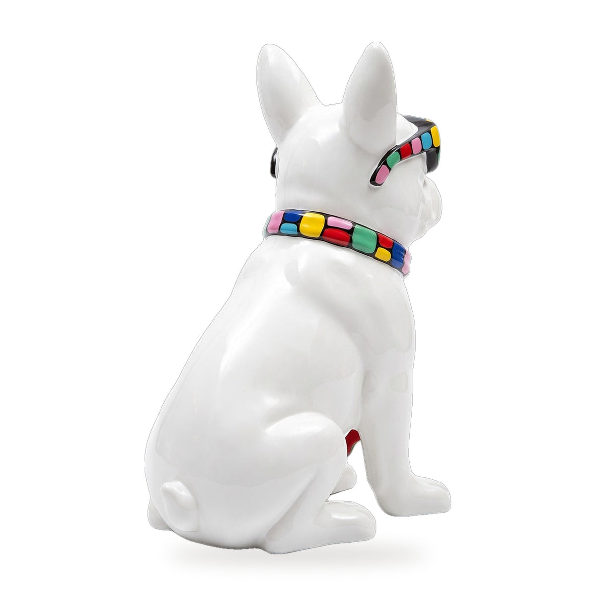 Casa Padrino Luxus Deko Skulptur Hund Bulldogge Weiß / Mehrfarbig H. 120 cm - Große Deko Figur - XXL Deko Skulptur - XXL Deko Figur - Wohnzimmer Deko - Garten Deko - Luxus Deko XXL Figuren (KI Ansicht W) 3