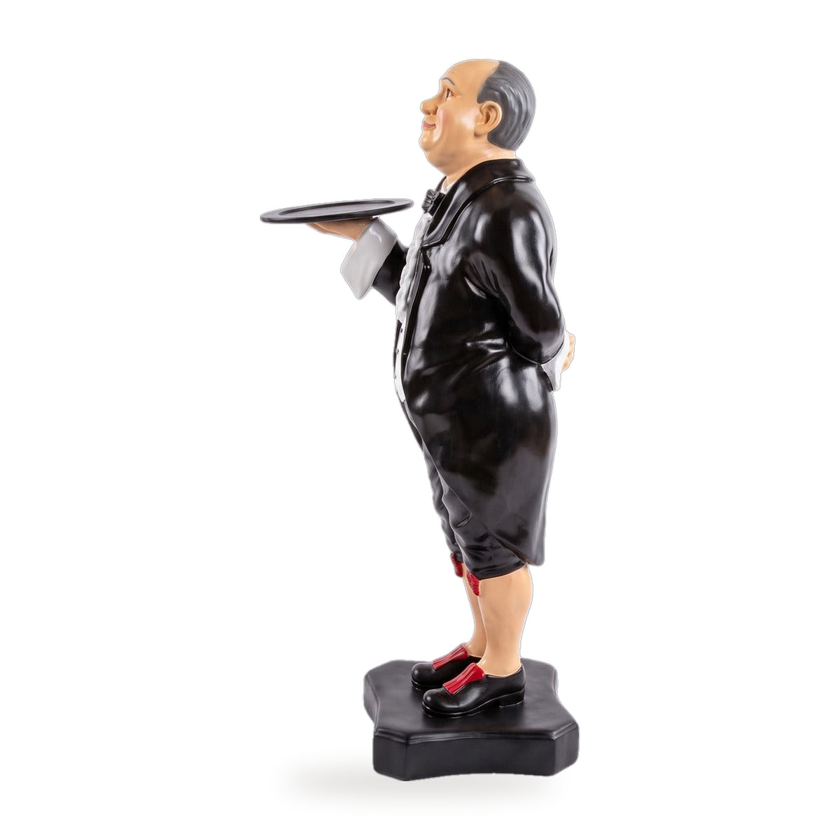 Casa Padrino Luxus Deko Figur Buttler Mehrfarbig 36 x 44 x H. 94 cm - Kunstharz Deko Skulptur - Deko Accessoires (KI Ansicht W) 2