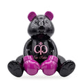Casa Padrino Luxus Deko Figur Boxer Teddybär Schwarz / Pink 50 cm - Deko Skulptur (KI Ansicht W) 1
