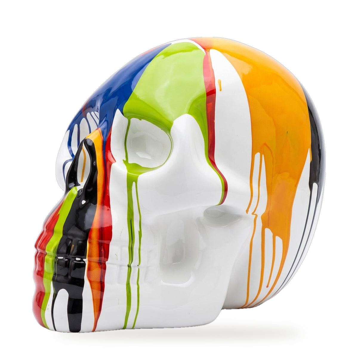 Casa Padrino Deko Skulptur Totenkopf Weiß / Bunt H. 66 cm - Deko Accessoires (KI Ansicht W) 2