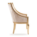 Casa Padrino Luxus Art Deco Esszimmerstuhl mit Armlehnen Creme / Gold H. 102 cm - Handgefertigter Esszimmer Stuhl mit Blattgold (KI Ansicht W) 3