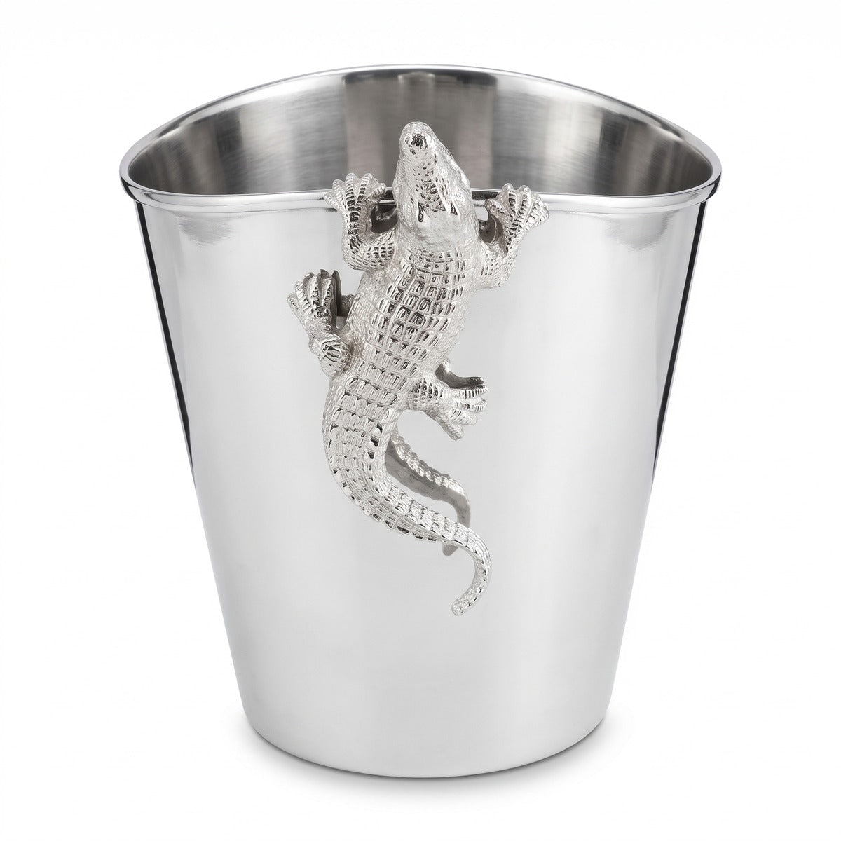 Casa Padrino Luxus Champagnerkühler Krokodil Silber (KI Studio)