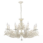 Casa Padrino Barock Kristall Decken Kronleuchter Weiß Gold Antik Stil - Durchmesser 58 cm, Höhe 92 cm (KI Studio)