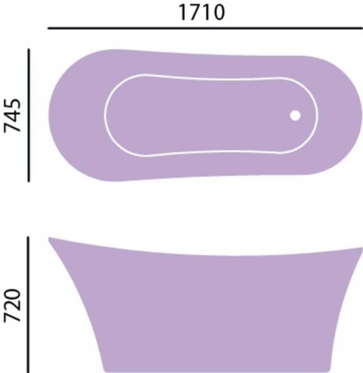 Casa Padrino Art Deco Badewanne freistehend Kupfereffekt 1710 mm - Luxuriöse Retro Wanne in Metallic Kupfer und Weiß
