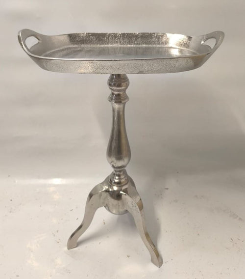Casa Padrino Aluminium Beistelltisch Silber 48 x 28 x H. 59 cm - Elegantes Luxus Möbelstück