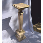 Casa Padrino Barock Marmor Säule Beige / Messing H. 100 cm - Barock Deko Accessoires
