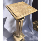 Casa Padrino Barock Marmor Säule Beige / Messing H. 100 cm - Barock Deko Accessoires