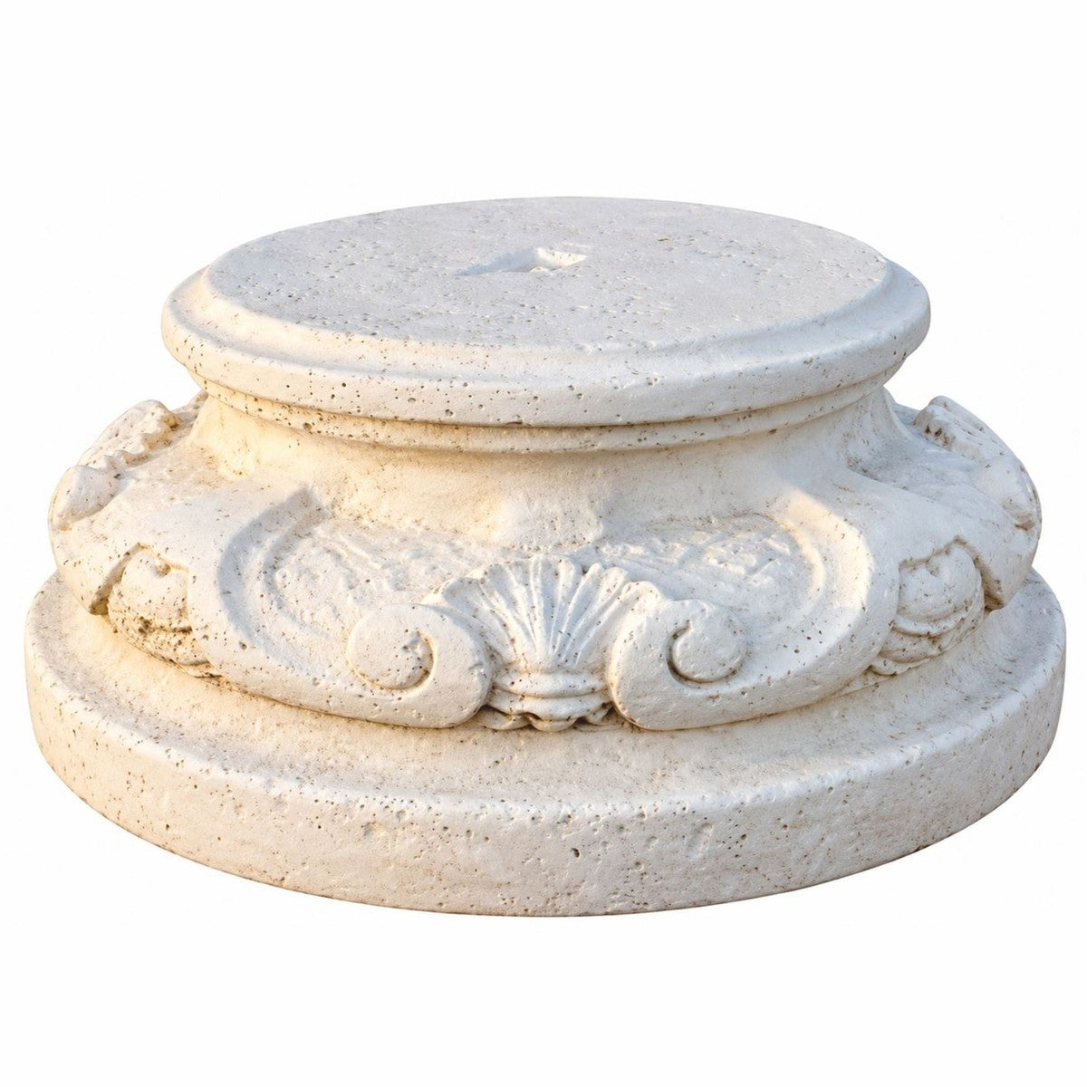 Casa Padrino Barock Sockel Weiß Ø 40 x H. 20 cm - Garten & Terrassen Deko Accessoires - Made in Italy