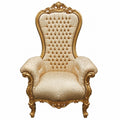 Casa Padrino Barock Thron Sessel mit elegantem Muster Gold H. 141 cm - Prunkvolle Barock Möbel