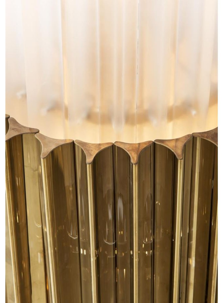 Casa Padrino Designer Tischleuchte Gold 33 x H. 96 cm - Luxus Tischlampe