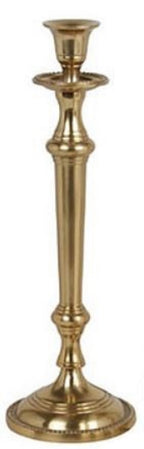 Casa Padrino Jugendstil Kerzenständer Antik Messingfarben H. 35 cm - Runder Aluminium Kerzenhalter - Barock & Jugendstil Deko Accessoires