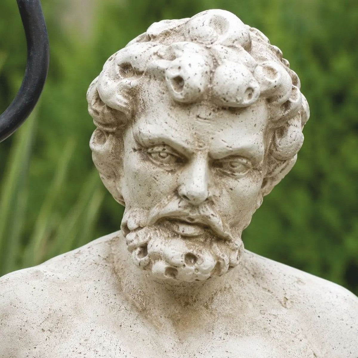 Casa Padrino Jugendstil Skulptur Neptun mit Fisch Weiß / Braun / Schwarz H. 74 cm - Garten & Terrassen Deko Figur - Made in Italy