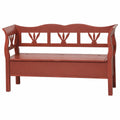 Casa Padrino Landhausstil Massivholz Sitzbank mit Stauraum Bordeauxrot 163 cm - Landhausstil Möbel