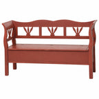 Casa Padrino Landhausstil Massivholz Sitzbank mit Stauraum Bordeauxrot 163 cm - Landhausstil Möbel