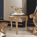 Casa Padrino Luxus Barock Beistelltisch Weiß / Beige / Grün / Gold H. 70 cm - Barock Möbel