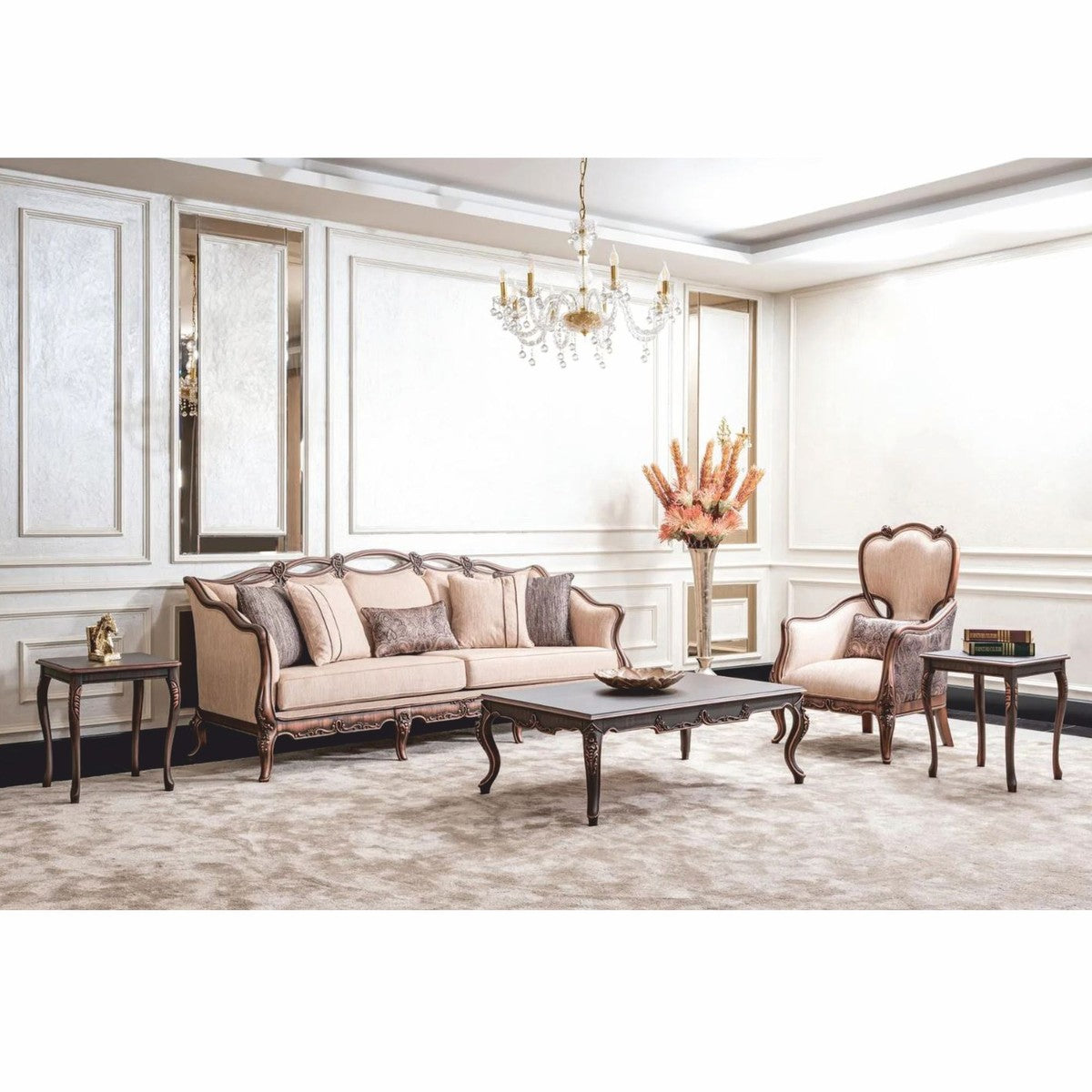 Casa Padrino Luxus Barock Beistelltisch Braun H. 57 cm - Barock Wohnzimmer Möbel