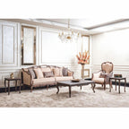 Casa Padrino Luxus Barock Couchtisch Braun 123 cm - Barock Wohnzimmer Möbel